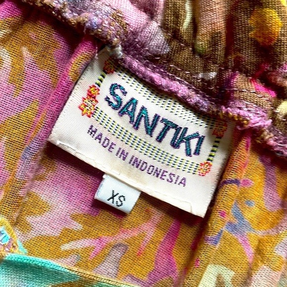 Vintage Santiki Festival Resort-wear Faux Wrap Summer Dress in Batik Tie Dye XS - Picture 5 of 6